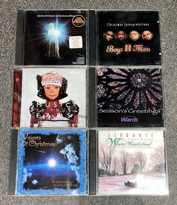 6 Christmas Music CD Set Boyz II Men/Streisand/Ferrante/Instrumental Compilation Foto 1 de 2