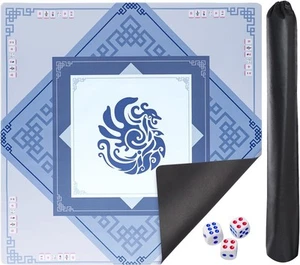 Large Mahjong Mat with Black Carrying Bag, Anti-Slip and Noise Reduction Blue - Picture 1 of 8