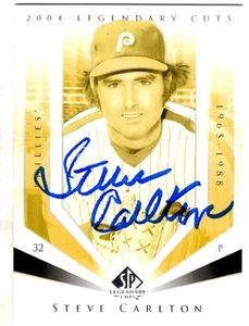 Autographed 2004 UPPER DECK LEGENDARY CUTS #110 STEVE CARLTON PHILLIEScard w/COA - Picture 1 of 1