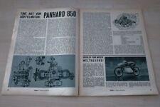 Motorrad 14049) Panhard 850 ccm Motor in einer seltenen Vorstellung auf 2 Seiten