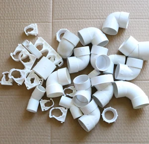 Mixed Water Pipe Joints Bundle White Double & Single 15mm 21.5mm 36mm Osma - Picture 1 of 6