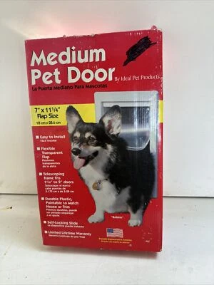 NUEVO Sellado Ideal Pet Products Plástico Puerta para Mascotas Solapa Mediana Tamaño 7" x 11 1/4" Foto 1 de 4