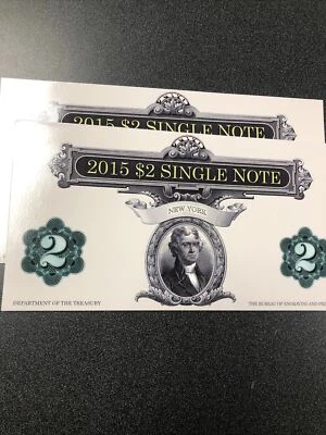2015 SER. NUMBER $2 SINGLE NOTE 2009 (BEP).  NEW YORK (2) - Image 1 of 2