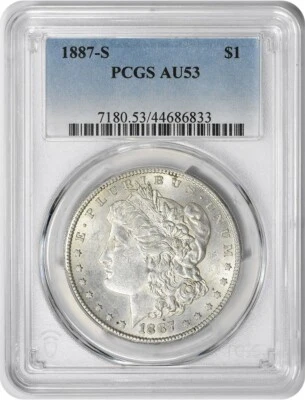 1887-S Morgan Silver Dollar AU53 PCGS - Image 1 of 2