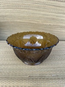 Antique Early American Pressed AMBER Glass Gas/Oil Shade, 4in. Fitter - Picture 1 of 8