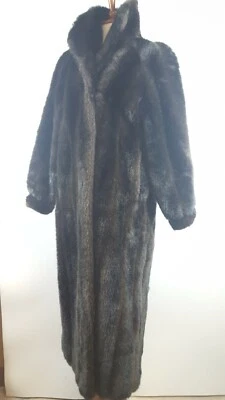 Abrigo largo de piel sintética marrón vintage chaqueta de piel falsa Carly Monterey para mujer talla 10 Foto 1 de 4