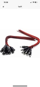 20Pcs DC Power Cable 12V 5A Plugs 10Male+10Female Connectors for CCTV Camera - Picture 1 of 6
