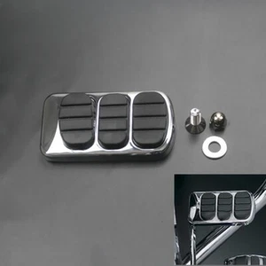 Chrome Foot Pegs Footrest Brake Pedal Pad Cover For Harley Dyna Yamaha Road Star - Picture 1 of 7