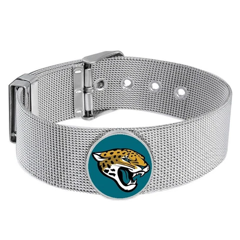 Jacksonville Jaguars Mens Womens Silver Adjustable Bracelet w Gift Pkg D6 Cover