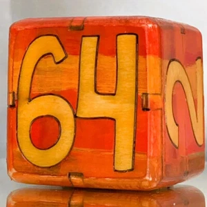64. Naranja. - Cubo duplicador de backgammon artesanal único - 36 mm. - Imagen 1 de 9