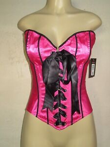 NEW STARLINE HOT PINK Satin Corset bustier top size S 32" M 34" L 36" XL 38"