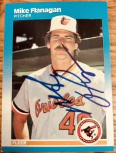 Mike Flanagan autographed signed autograph Baltimore Orioles 1987 Fleer card - Picture 1 of 1