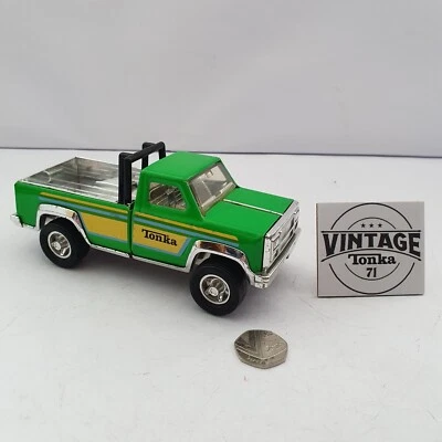 Vintage Tonka Toy. Pick-up truck. Chrome and green 1980's VGC. - Image 1 of 4