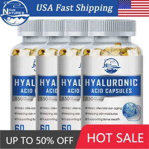 Advanced Edible Hyaluronic Acid Supplement 850mg Joint & Skin Health 60 Pills - Picture 1 of 14