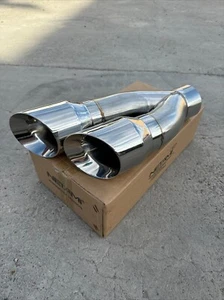 NETAMI PREMIUM DUAL TEXAS TRUCK "HARLEY" EXHAUST TIP - NT1690CP - "NO LOGO" - Picture 1 of 7