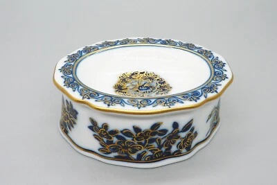Instituto Portegues de Museus by NG, White, Blue, Gold Soap Dish, Trinket Dish - Image 1 of 4