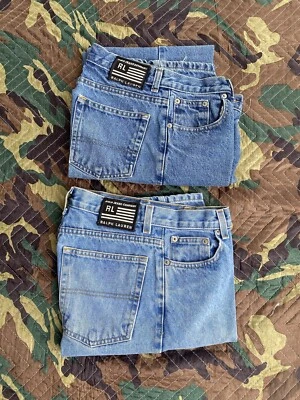 Lote 2 Polo Jeans Co Ralph Lauren Tiro Alto Sábado Fin de Semana Mamá Jeans 16 27 X 29 Foto 1 de 4
