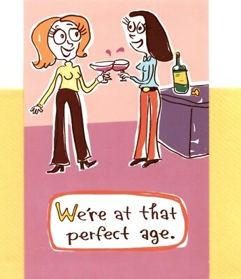 Funny Happy Birthday Perfect Age Sexy Kitten Or Cougar Carlton Greeting Card - Image 1 of 3
