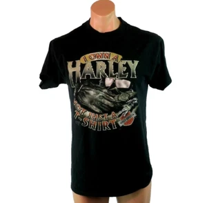 DE COLECCIÓN AÑOS 90 "YO DUEÑO DE UNA HARLEY NO SOLO UNA CAMISETA EMBLEMA 3D 1991 Texas Davidson/Biker L - Imagen 1 de 10