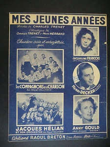 Partition alt partitur sheet music = Les Compagnons - Mes jeunes années - Picture 1 of 1