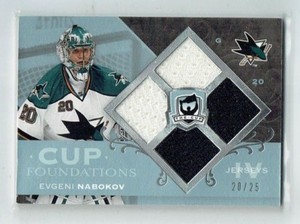 07-08 UD Upper Deck The Cup Foundations  Evgeni Nabokov  /25  Quad Jerseys 