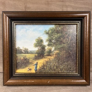 Dog Walking In The Country Summertime Framed Print - Picture 1 of 9