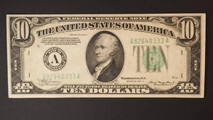 1934 A $10 BOSTON FERDERAL RESERVE ** NOTE **FREE SHIPPING **S3419 - Picture 1 of 2
