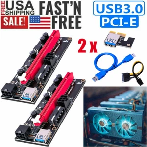 2 szt. Najnowszy GPU Riser VER009S PCIE Riser 6 PIN MOLEX do GPU Mining ETH USB 3.0 - Zdjęcie 1 z 12