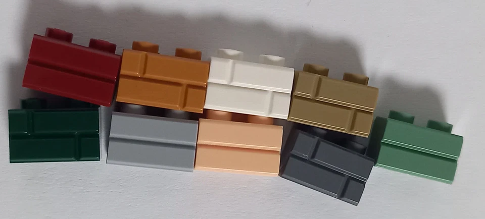 LEGO® Mauerstein Bricks 98283 Weiß / Grau /  Dark Tan / Grün / Rot/ Nougat - Bild 1 von 1