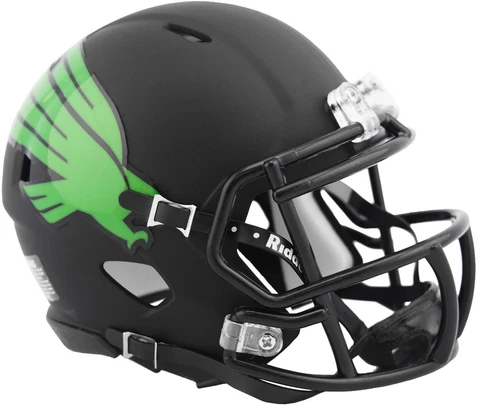 North Texas Mean Green Riddell Matte Black Speed Mini Helmet Cover