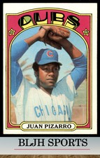 1972 Topps #18a Juan Pizarro  VAR Chicago Cubs Yellow under C and S