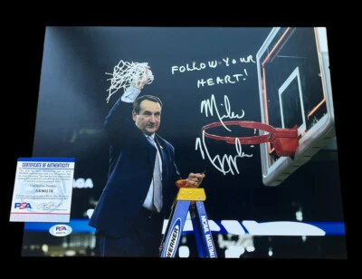 Mike Krzyzewski Signed 11x14 Photo “Follow Your Heart!” Psa/Dna Coa Coach K Duke - Image 1 of 2