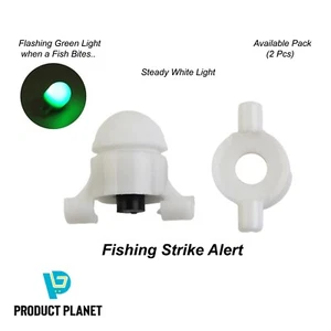 2 x clip punta canna allarme pesca notturna su morso LED allarme luce verde stabile - Foto 1 di 13