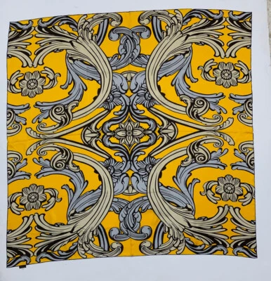 ECHO Yellow Geometric Silk Shawl/Wrap 48"/ 48" EC - Image 1 of 4