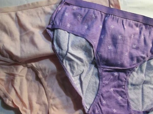 New 2 Hanes & Arden💘 Sz S Bikini Brief Panties 100% Cotton Purple & Light Pink - Picture 1 of 8