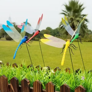 20 Pcs Dragonfly Planter Garden Decor Simulated Decoration Stakes with Sticks - Picture 1 of 8