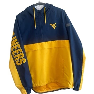 Vtg West Virginia University windbreaker jacket/ Parka Yellow And Blue/ Large - Picture 1 of 3