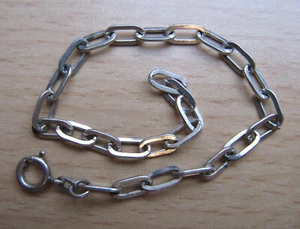 rustikales altes Bettelarmband ( 3 ) - 18,5 cm - 835 Silber - längliche Glieder - Bild 1 von 2