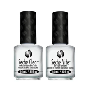 Seche Vite Dry Fast Top Coat/Seche Clear Crystal Clear Base Coat Duo - Picture 1 of 1