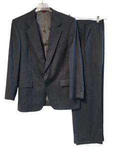Handsome Hart Schaffner Marx Gold Trumpeter Suit, Gray Wool Jacket + Pants 33W - Picture 1 of 11