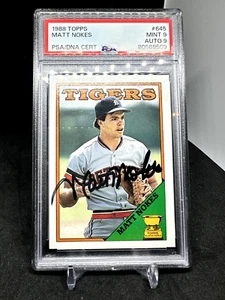 Matt Nokes Signed 1988 Topps #645 Card Detroit Tigers Auto PSA/DNA 9 AUTO 9 - Picture 1 of 2