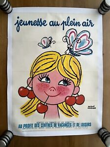 Affiche ancienne originale  « Jeunesse au plein air» - 1979 - Hervé Morvan