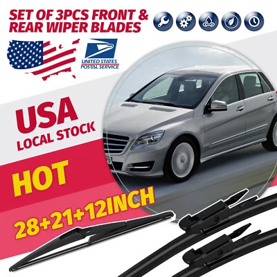 28"+21"+12"Wiper Blade Set for 2007-2011 Mercedes-Benz ML63 AMG GL450 Replace US - Image 1 of 4