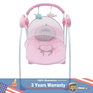 Electric Baby Swing Infant Cradle Toddler With Bluetooth Music Rocker Chair USA - Picture 1 of 22