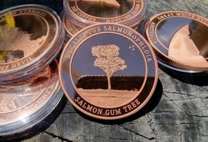 Copper Coin 1 Troy Ounce - Great White Bullion - Australian Salmon Gum Tree - Picture 1 of 4