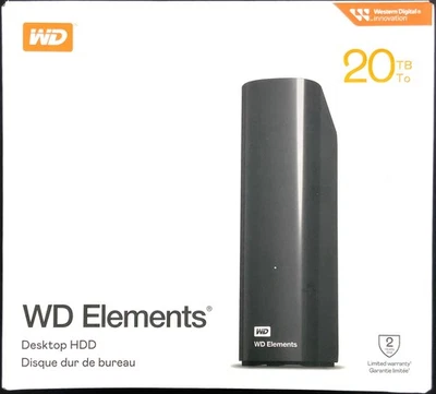 *NEW* Western Digital WD 20TB Elements Desktop USB 3.2 Gen 1 External Hard Drive - Image 1 of 4