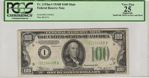 Fr.2154m-i 1934B Minneapolis $100 Federal Reserve Note PCGS VF 25 Apparent - Picture 1 of 2