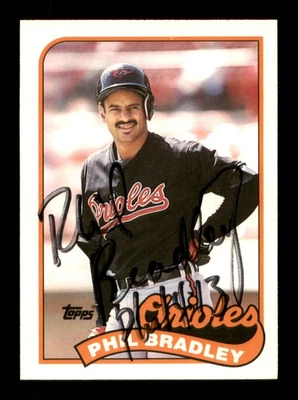 Phil Bradley Signed 1989 Topps Traded Card 13T Baltimore Orioles - Image 1 of 2