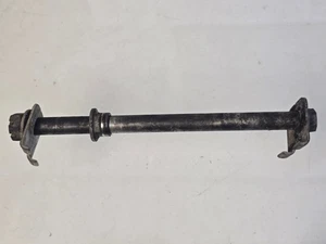 1986-01 1998 Suzuki RM80 Rear Back Wheel Pivot Bolt Axle w Tensioners - Picture 1 of 3
