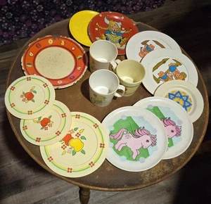 Vintage Pretend Play Lot 3 Cups & 11 Plates Toys Kitchen My Little Pony Chilton - Picture 1 of 12